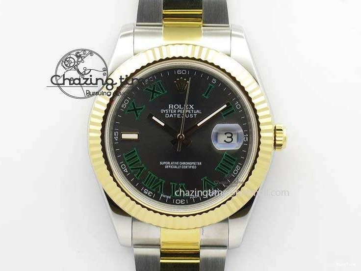 MiroTime 0415 Functional DateJust II 116333 SS YG 41mm EW Best Edition Gray Dial Roman Markers On SS Bracelet A 3823